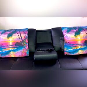 Beautiful Beach Ocean Sunset Throw Pillow Cushion 16x16"